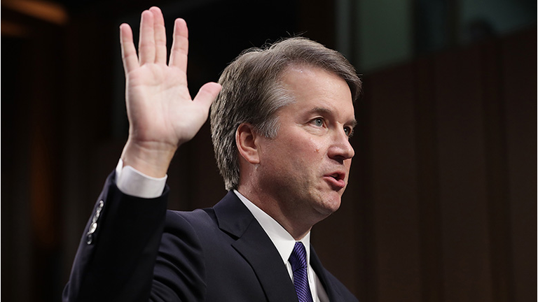 : Supreme Court nominee Judge Brett Kavanaugh is sworn in before the Senate Judiciary Committee 