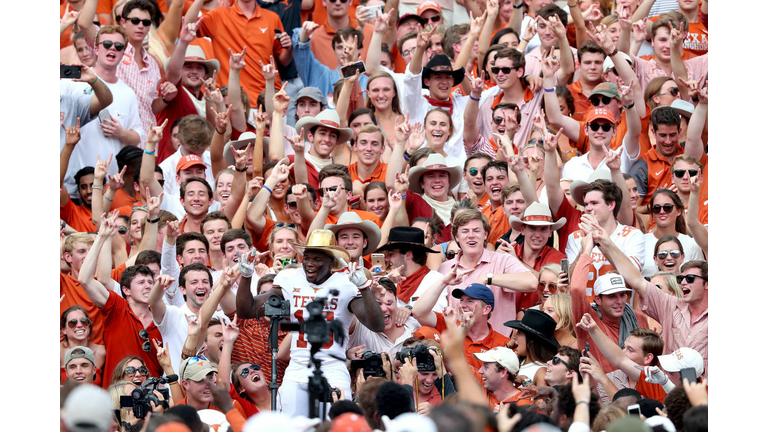 Texas fans celebrate victory over Oklahoma