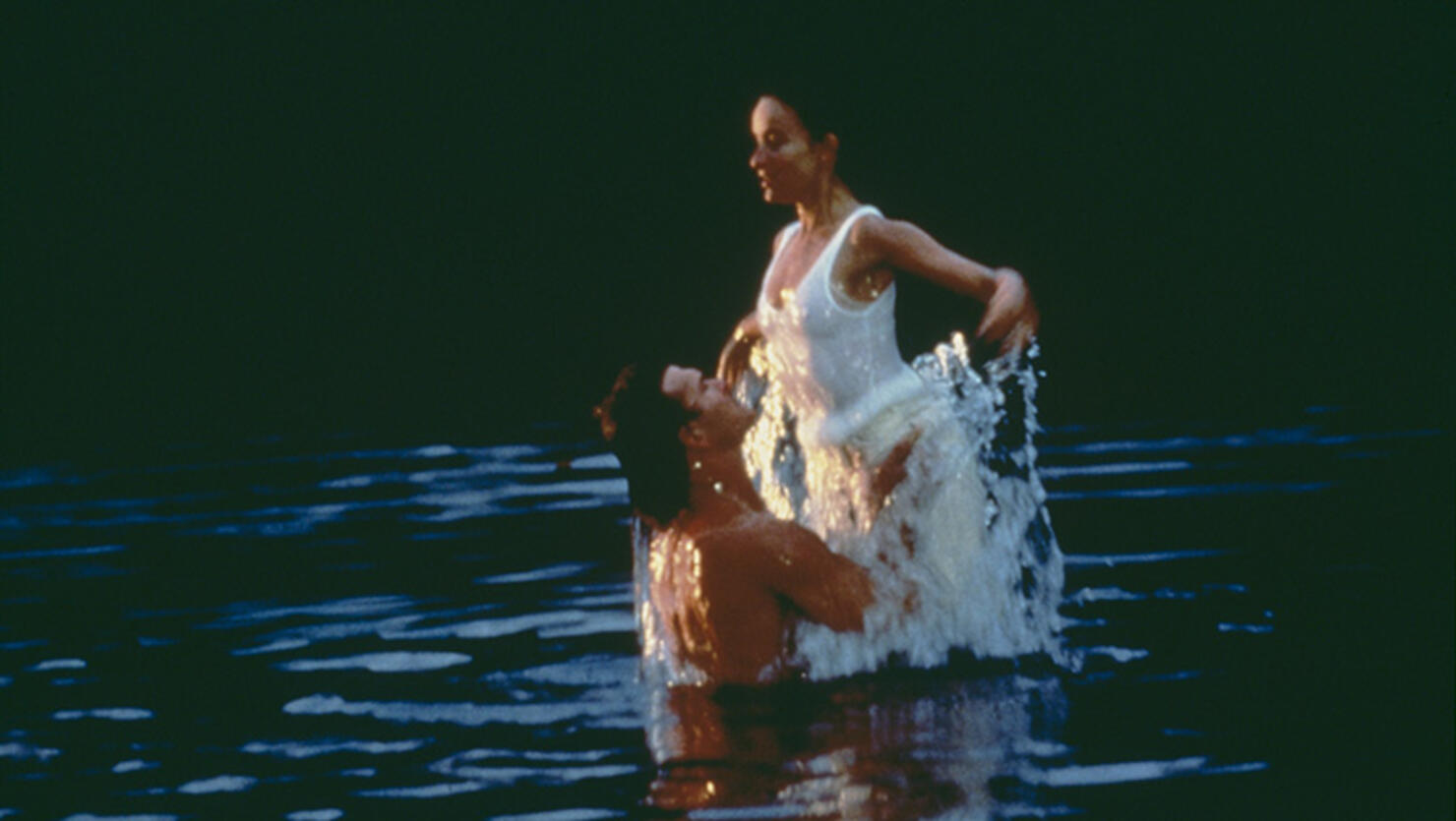 American actors Patrick Swayze (1952 - 2009) and Jennifer Grey star in the film 'Dirty Dancing', 1987