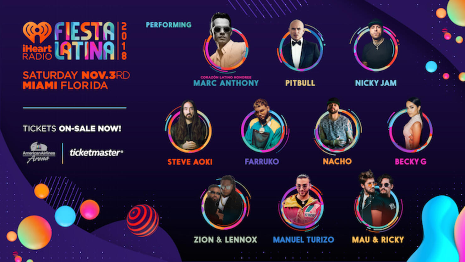 Marc Anthony, Manuel Turizo & More Join iHeartRadio Fiesta Latina