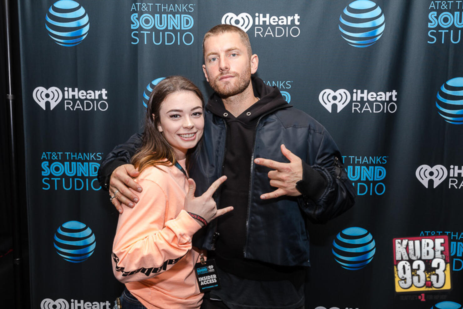 Marc E. Bassy in the AT&T Thanks Sound Studio at KUBE 93.3