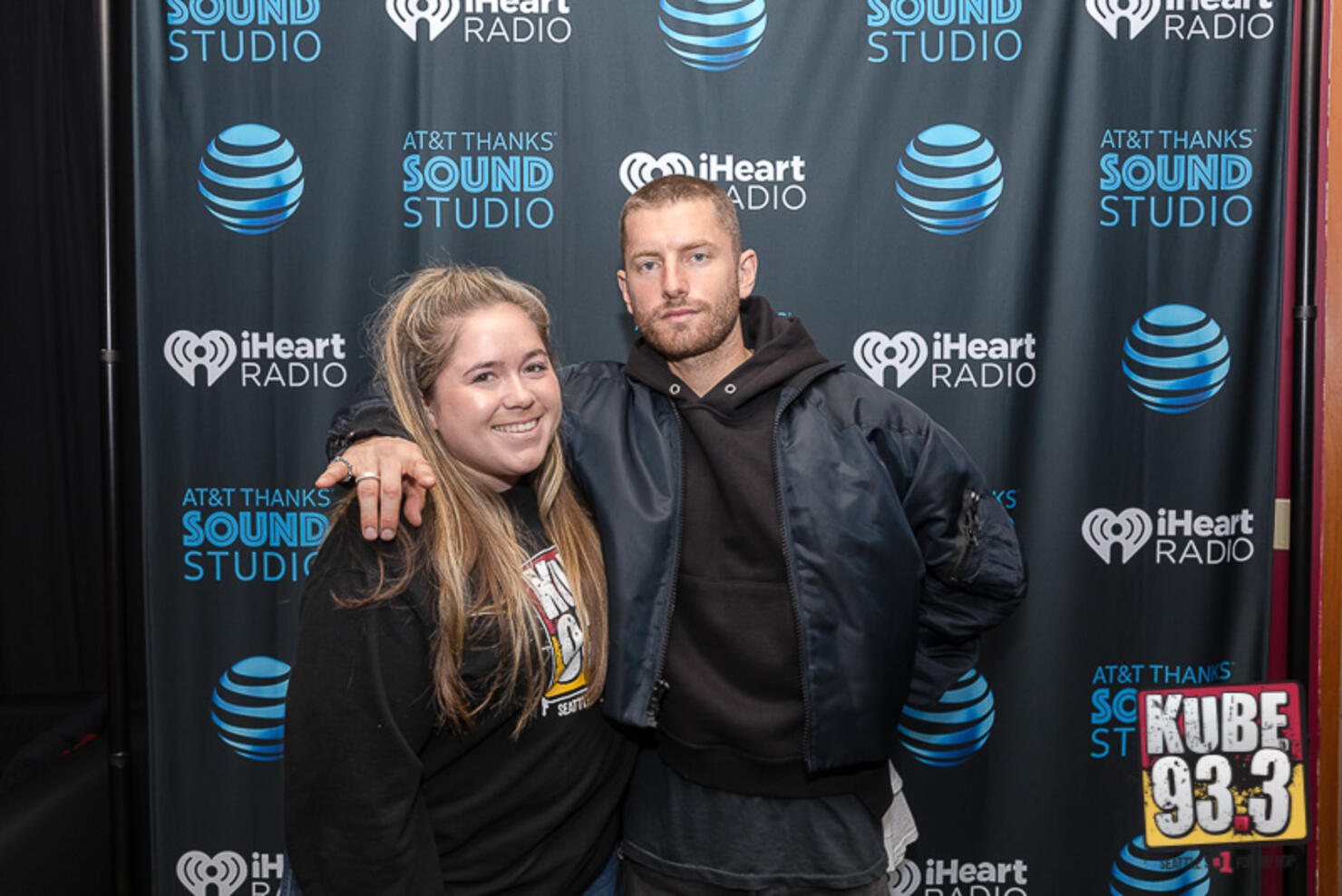 Marc E. Bassy in the AT&T Thanks Sound Studio at KUBE 93.3