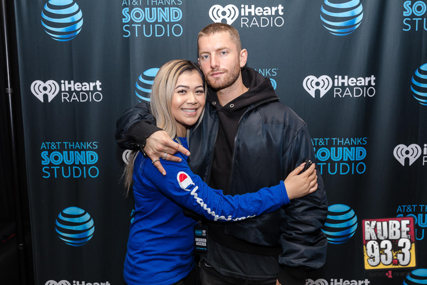 Marc E. Bassy in the AT&T Thanks Sound Studio at KUBE 93.3
