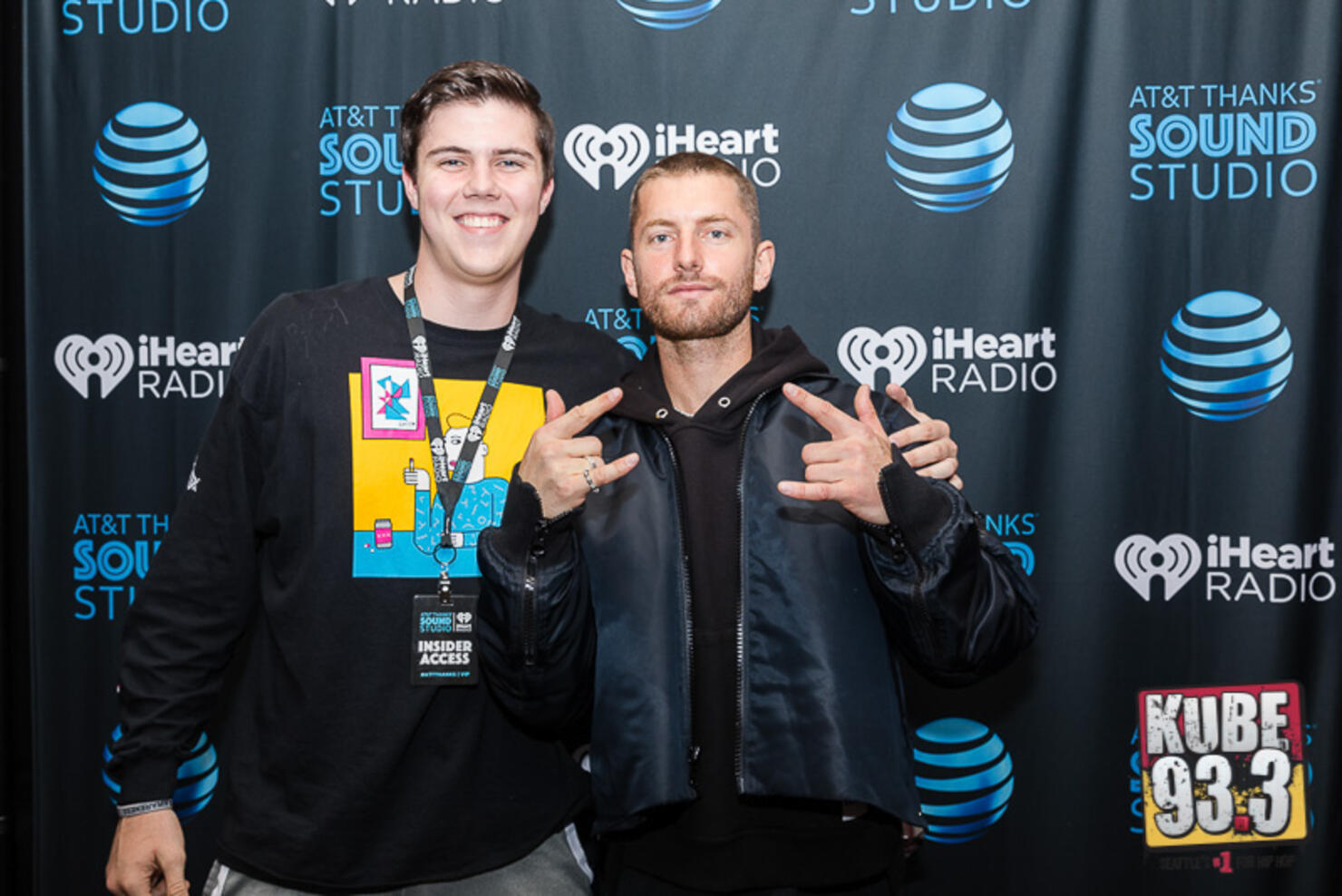 Marc E. Bassy in the AT&T Thanks Sound Studio at KUBE 93.3