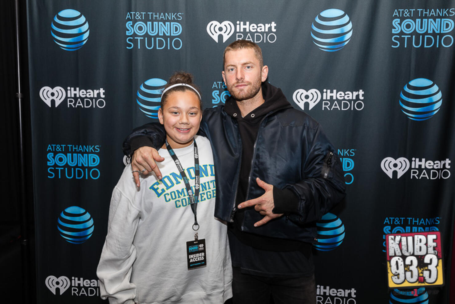 Marc E. Bassy in the AT&T Thanks Sound Studio at KUBE 93.3