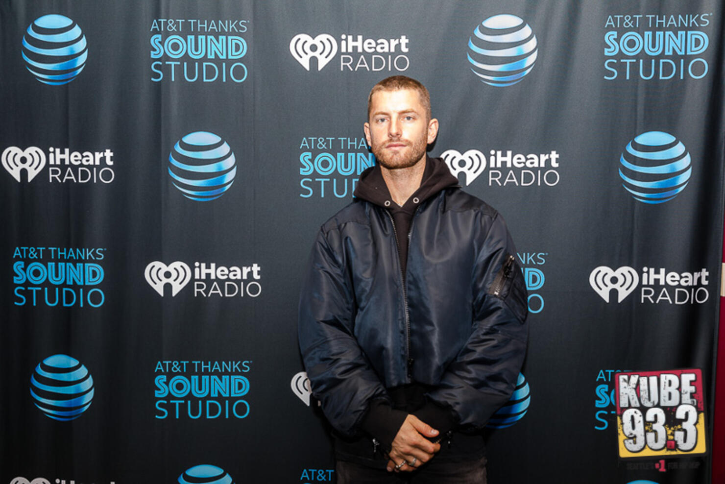 Marc E. Bassy in the AT&T Thanks Sound Studio at KUBE 93.3