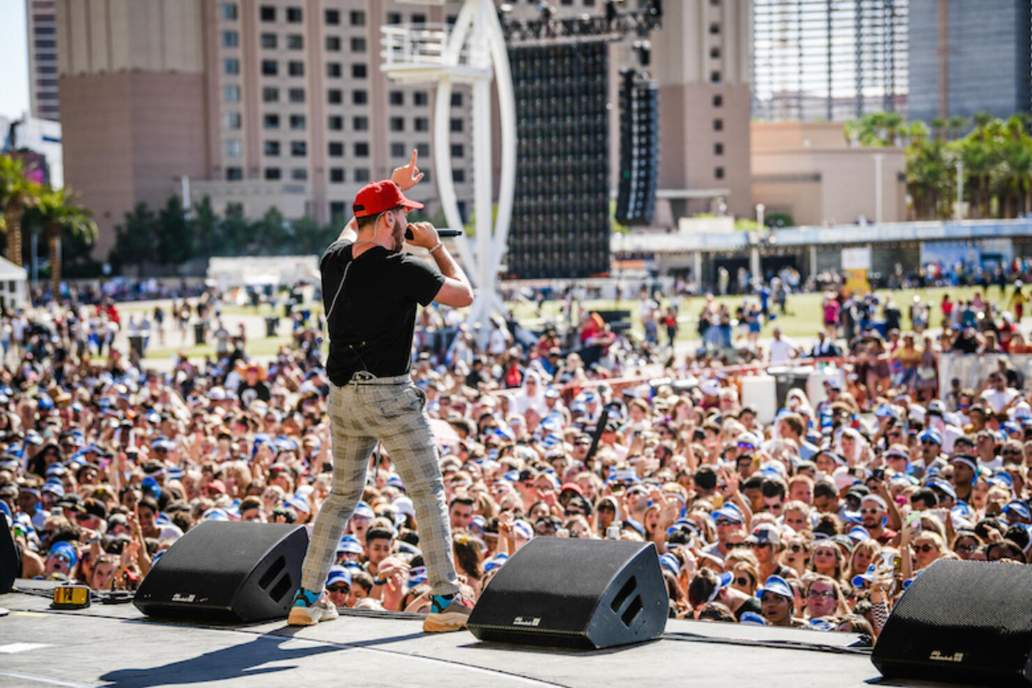 Bazzi performs at the Daytime Stage at the iHeartRadio Music Festival
