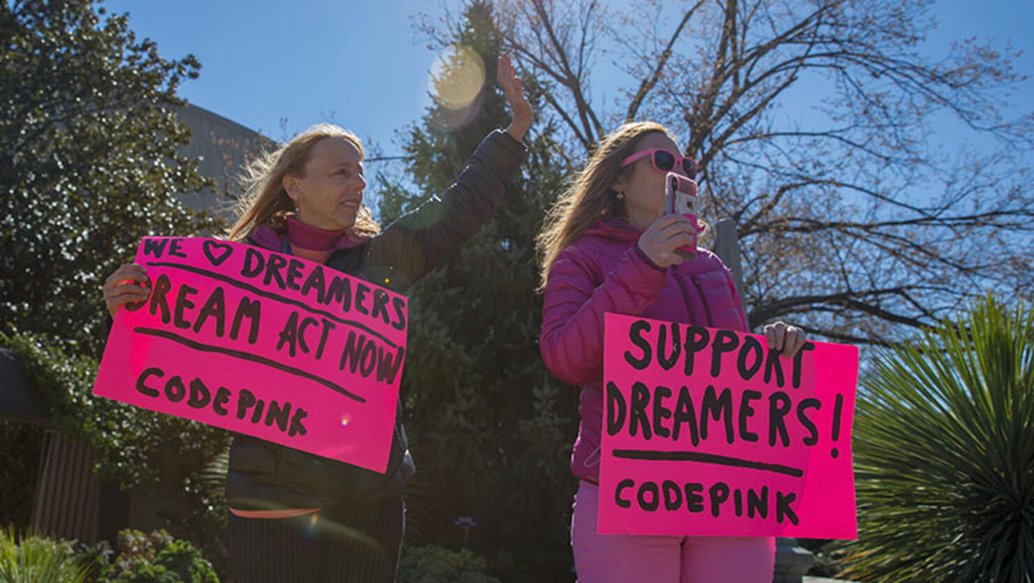 Pro DACA and Dreamer supporters march towards the US Capital on the National Mall