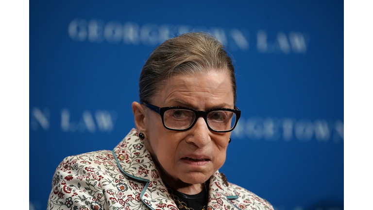 U.S. Supreme Court Justice Ruth Bader Ginsburg participates in a lecture September 26, 2018 at Georgetown University Law Center in Washington, DC. 