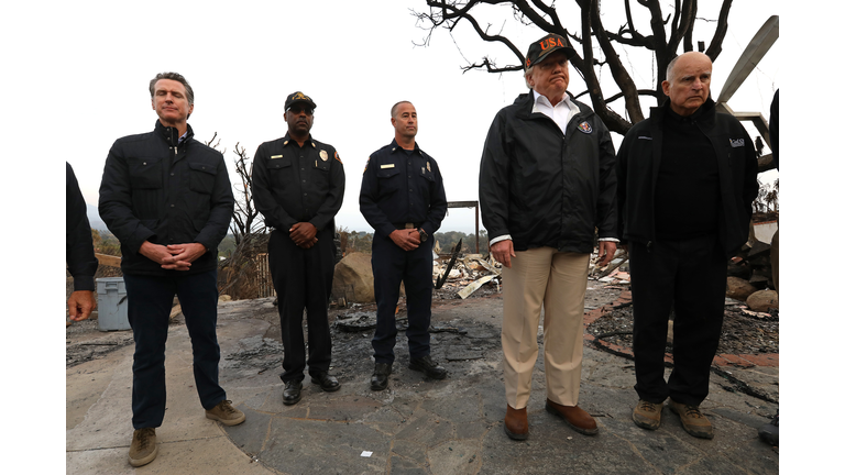 Trump visits site of woolsey fire with jerry brown and gavin newsom