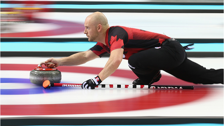 Ryan Fry of Canada in action during the round robin match against Switzerland during day 3 of the Sochi 2014 Winter Olympics