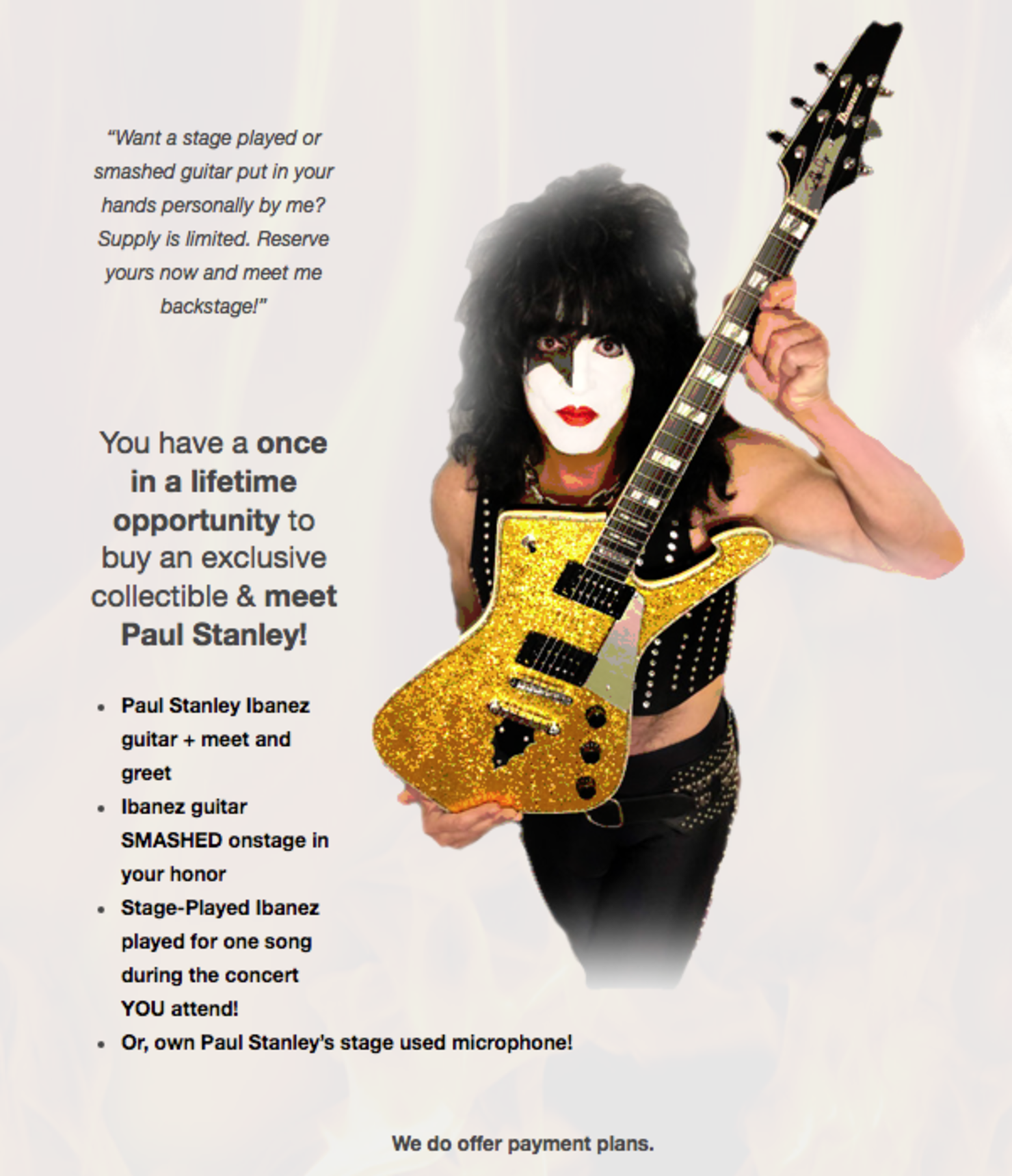 KISS's Paul Stanley Will Sell You a Guitar He Played Once for 