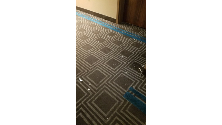 Debris from ceiling tiles in my hotel
