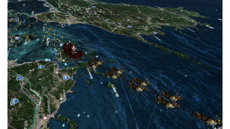 CLICK ON PICTURE to go to live Santa Tracker from NORAD