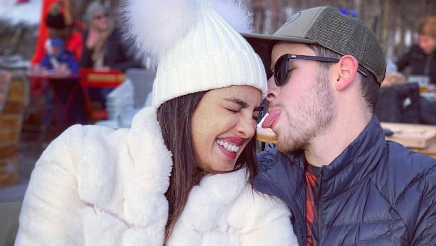 Newlyweds Nick Jonas & Priyanka Chopra Hit The Slopes On Family Vacation