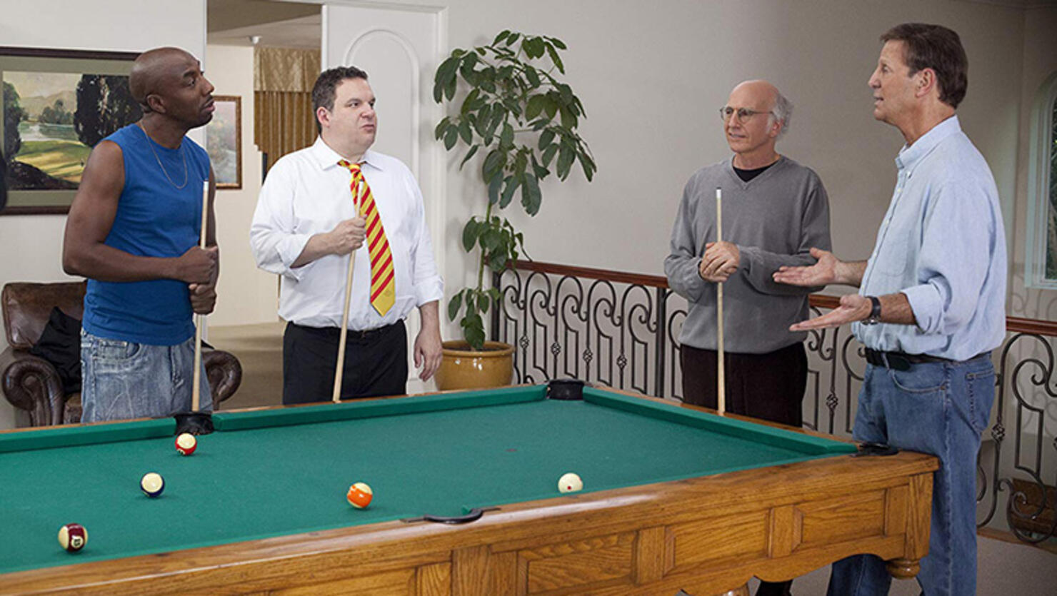 J.B. Smoove, Jeff Garlin, Larry David, and Bob Einstein in Curb Your Enthusiasm (2000)