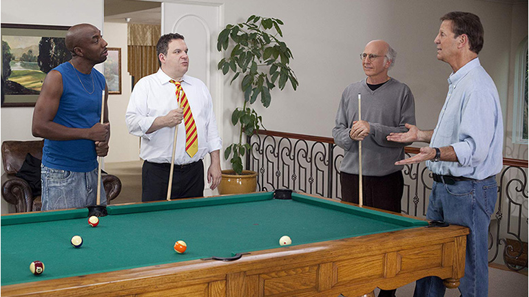 J.B. Smoove, Jeff Garlin, Larry David, and Bob Einstein in Curb Your Enthusiasm (2000)