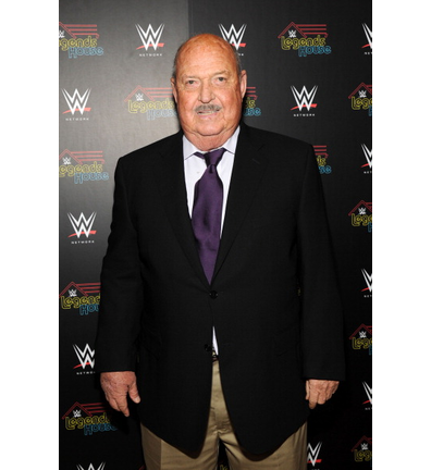 Gene Okerlund attends the WWE screening of 'Legends' House' at Smith & Wollensky on April 15, 2014 in New York City. 