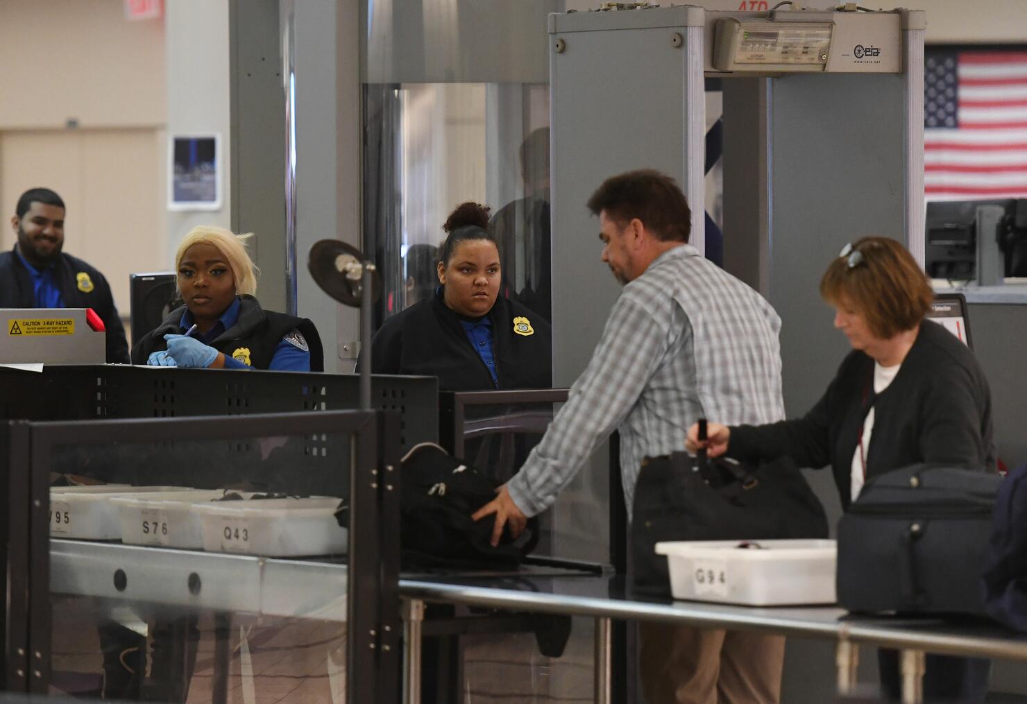 long lines and TSA workers calling out sick during government shutdown