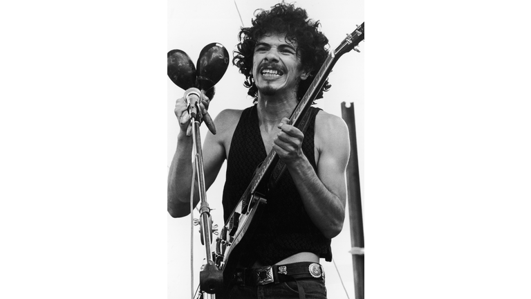 Carlos Santana performing at Woodstock in 1969