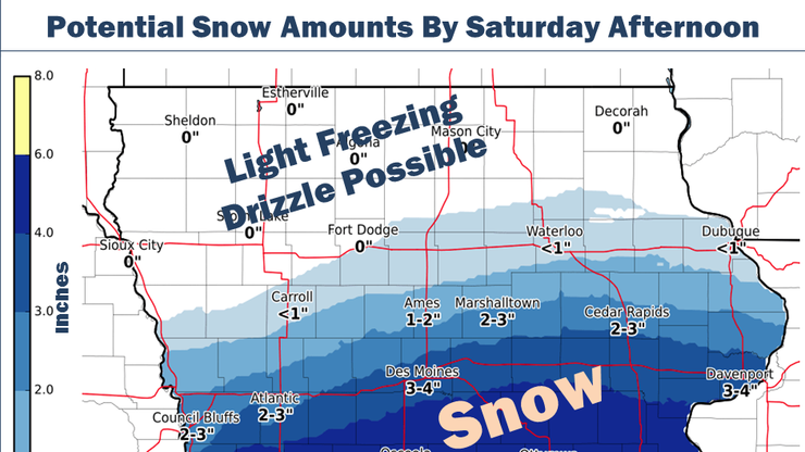 Snow coming, Winter Weather Advisory REVISED IOWA SNOW MAP  NEWSRADIO 