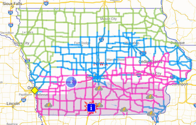 Iowa Department of Transportation 11:00 a.m. Saturday CLICK FOR CURRENT MAP