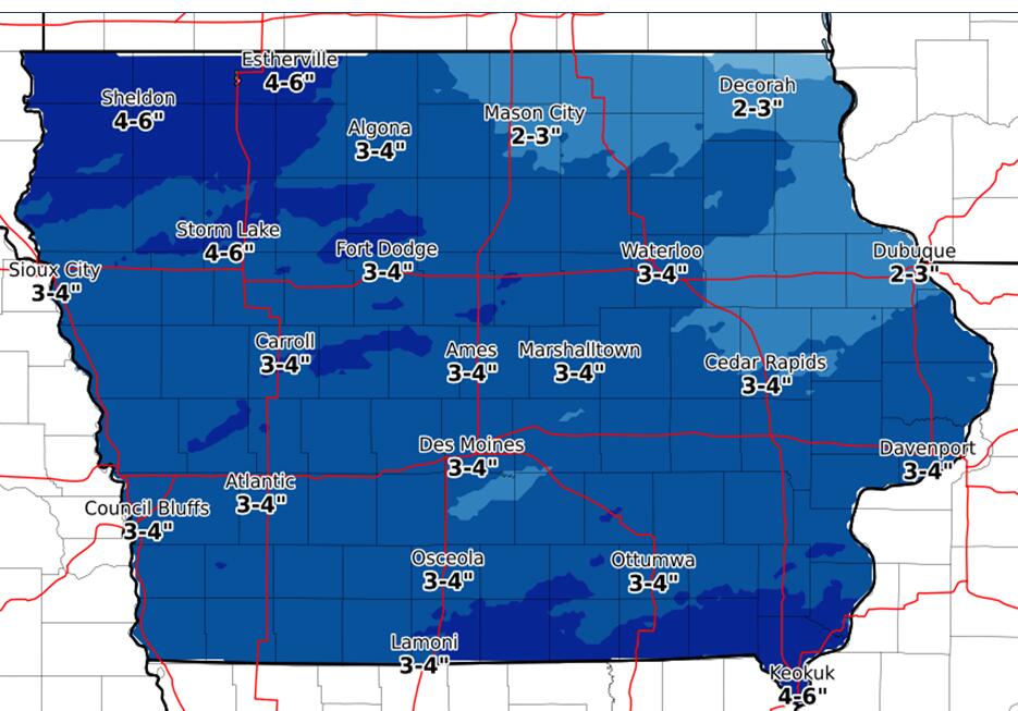 New forecast spreads snow across Iowa SNOW MAP - Thumbnail Image