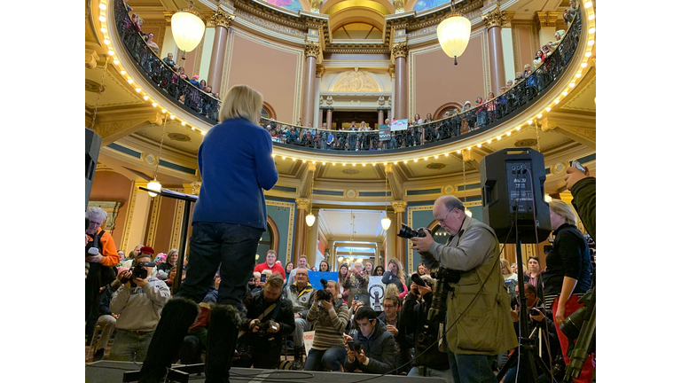 Sen. Kirsten Gillibrand at the Iowa State Capitol Saturday during the Women's March