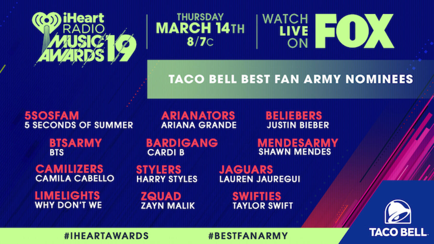 2019 iHeartRadio Music Awards Best Fan Army Nominees Revealed iHeart