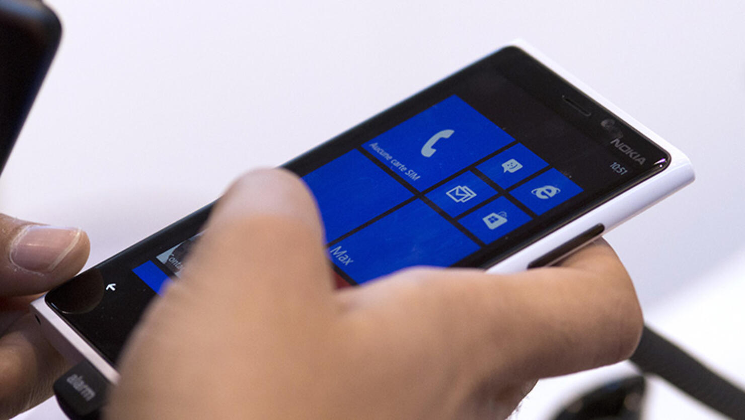 A person uses a Windows Phone
