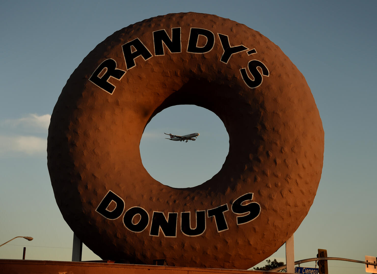 Randy's Donut's iconic sign gets makeover for Super Bowl