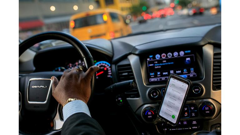 UBER driver with GPS