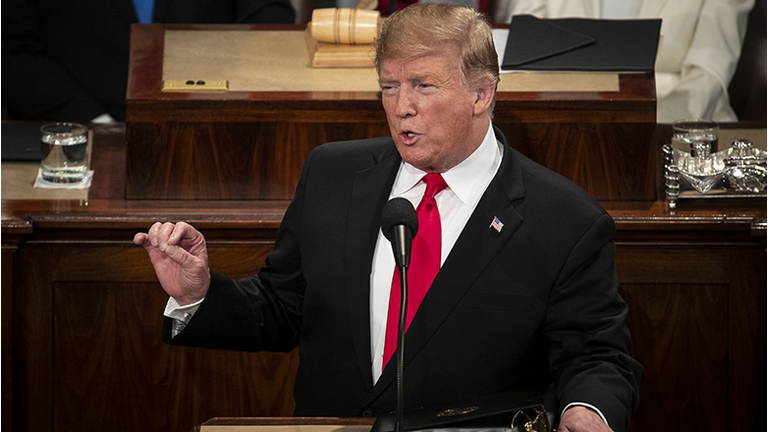 U.S. President Donald Trump delivers a State of the Union address to a joint session of Congress at the U.S. Capitol in Washington, D.C., U.S.,