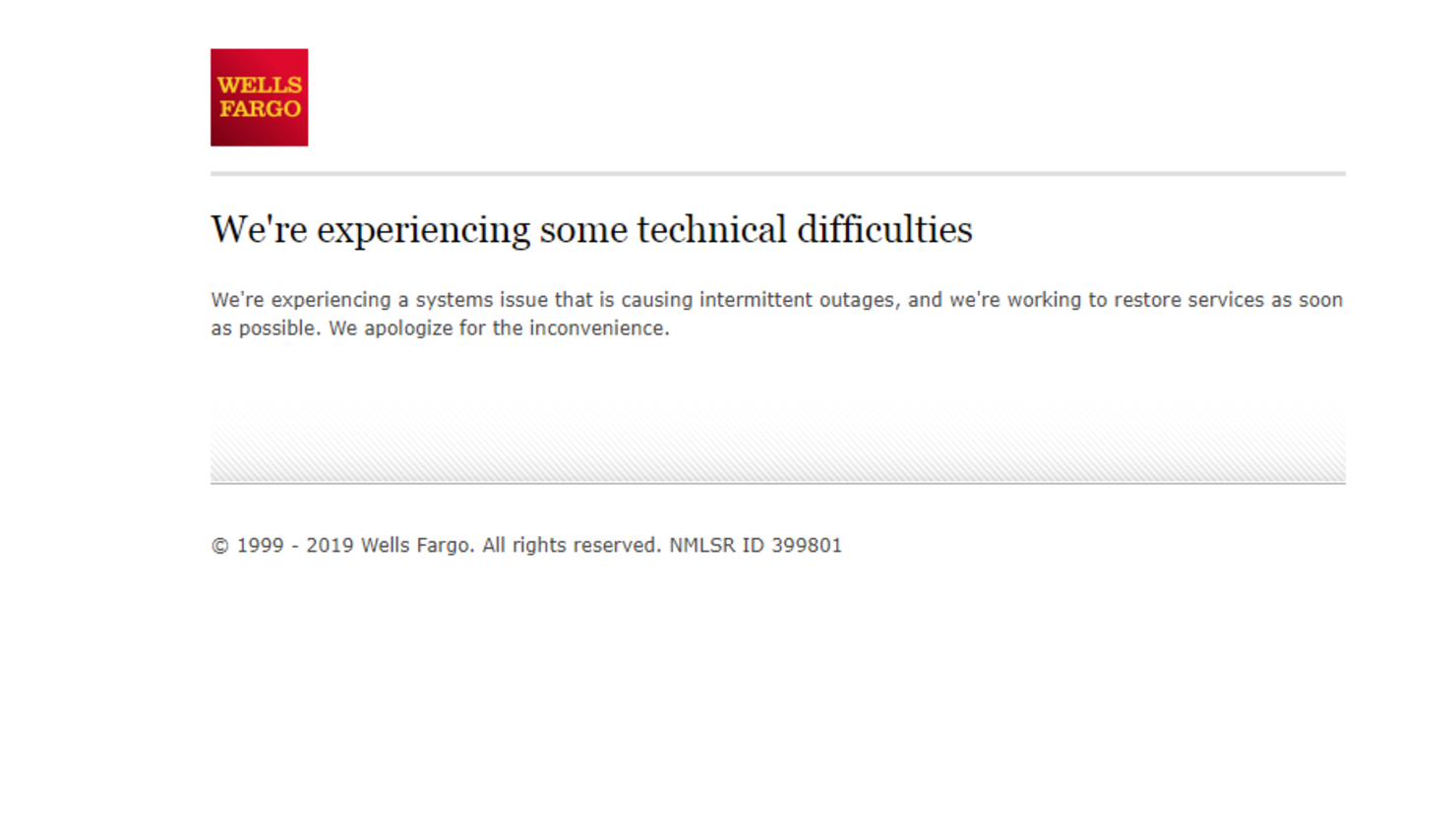 Wells Fargo website, app and debit cards down Thursday