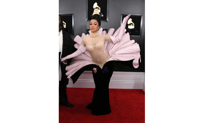 Cardi B on the red carpet at the 61st Annual Grammy Awards