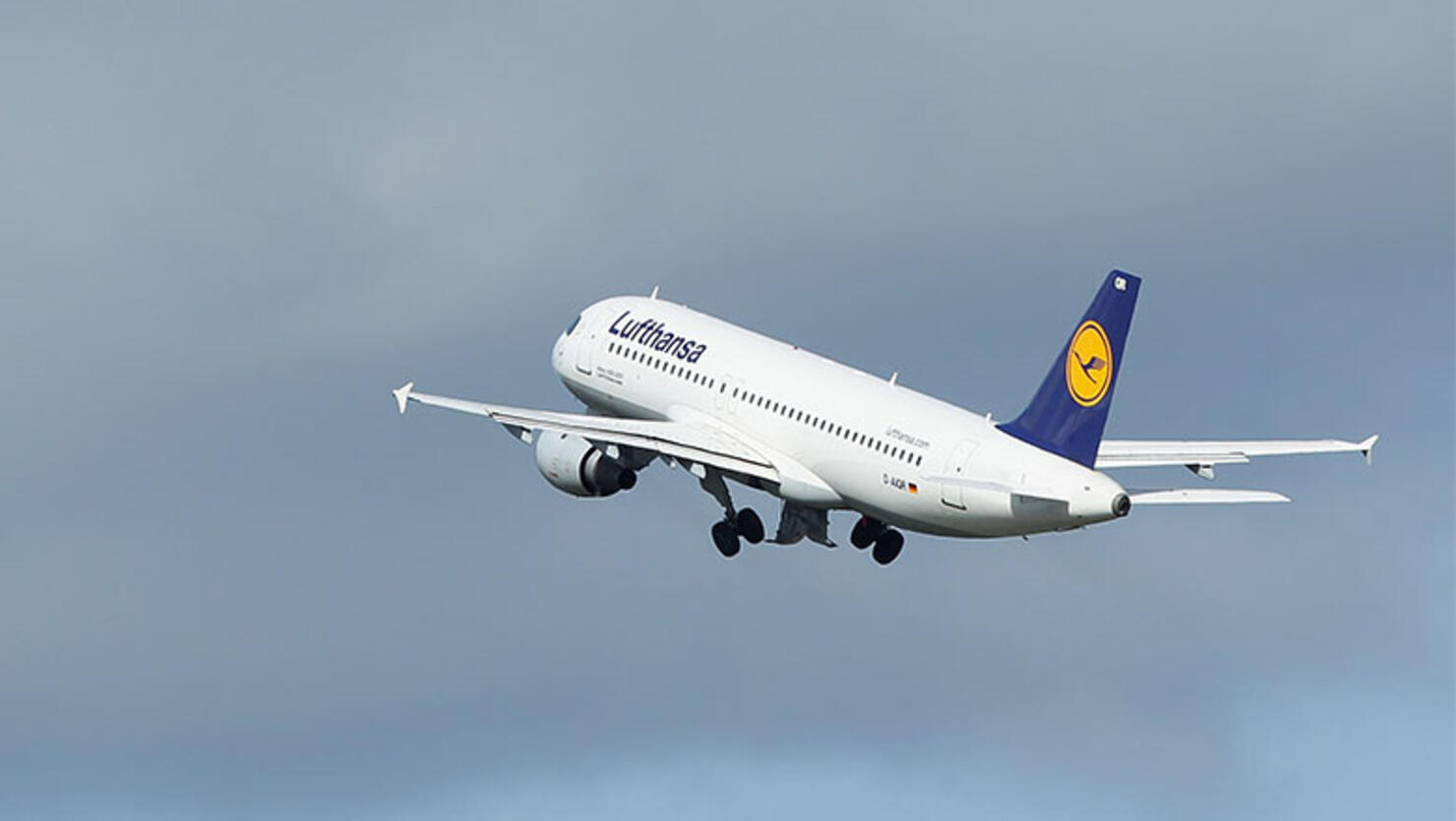 A Lufthansa passenger plane takes off from Tegel Airport