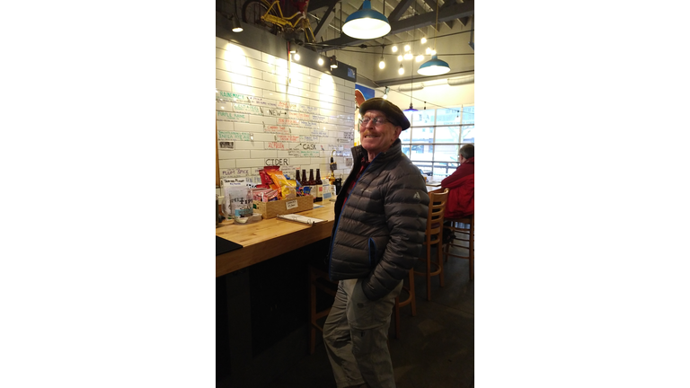 Walter ordering a beer