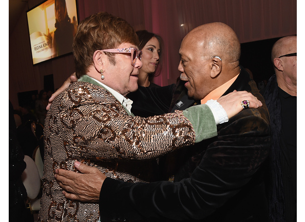 Elton John and Quincy Jones at his after party.