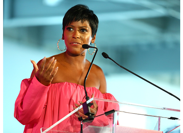 #BlogHer18 Creators Summit NEW YORK, NY - AUGUST 09: Tamron Hall speaks during the #BlogHer18 Creators Summit at Pier 17 on August 9, 2018 in New York City. (Photo by Astrid Stawiarz/Getty Images)