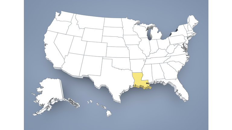 Louisiana Highlighted U.S. Map Getty RF