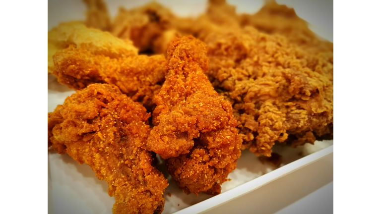 Close-Up Of Deep Fried Chickens Served In Plate