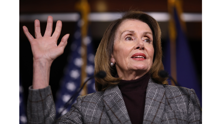 Speaker Nancy Pelosi Addresses The Media At Weekly Press Conference