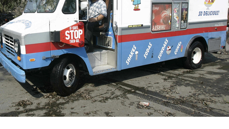 Abed Bader of Jerusalem drives his ice c