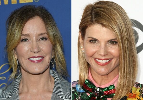COMBO-US-ENTERTAINMENT-FILM-TELEVISION-UNIVERSITY-CORRUPTION (COMBO) This combination of pictures created on March 12, 2019 shows US actress Felicity Huffman(L) attending the Showtime Emmy Eve Nominees Celebration in Los Angeles on September 16, 2018 and actress Lori Loughlin arriving at the People's Choice Awards 2017 at Microsoft Theater in Los Angeles, California, on January 18, 2017. - Two Hollywood actresses including Oscar-nominated 'Desperate Housewives' star Felicity Huffman are among 50 people indicted in a nationwide university admissions scam, court records unsealed in Boston on March 12, 2019 showed. The accused, who also include chief executives, allegedly cheated to get their children into elite schools, including Yale, Stanford, Georgetown and the University of Southern California, federal prosecutors said.Huffman, 56, and Lori Loughlin, 54, who starred in 'Full House,' are charged with conspiracy to commit mail fraud and honest services mail fraud. (Photos by LISA O'CONNOR and Tommaso Boddi / AFP) (Photo credit should read LISA O'CONNOR,TOMMASO BODDI/AFP/Getty Images)