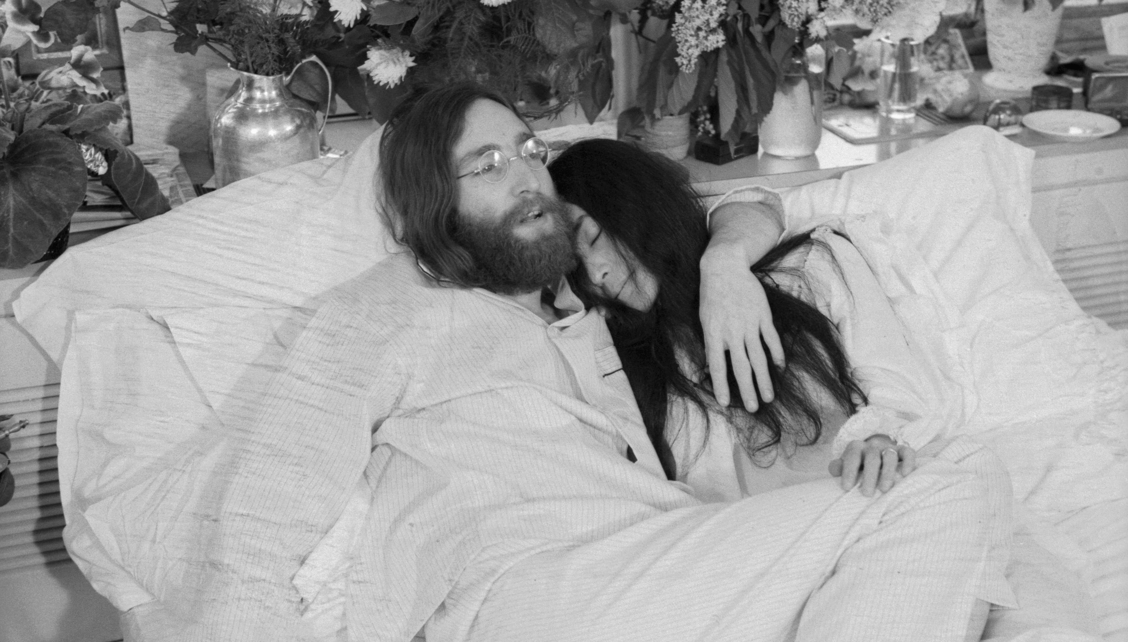 john lennon and yoko ono bed in