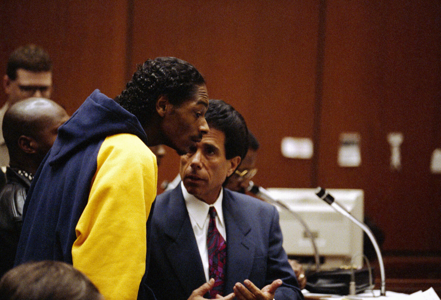 Snoop Dogg Talking with Attorney at Arraignment