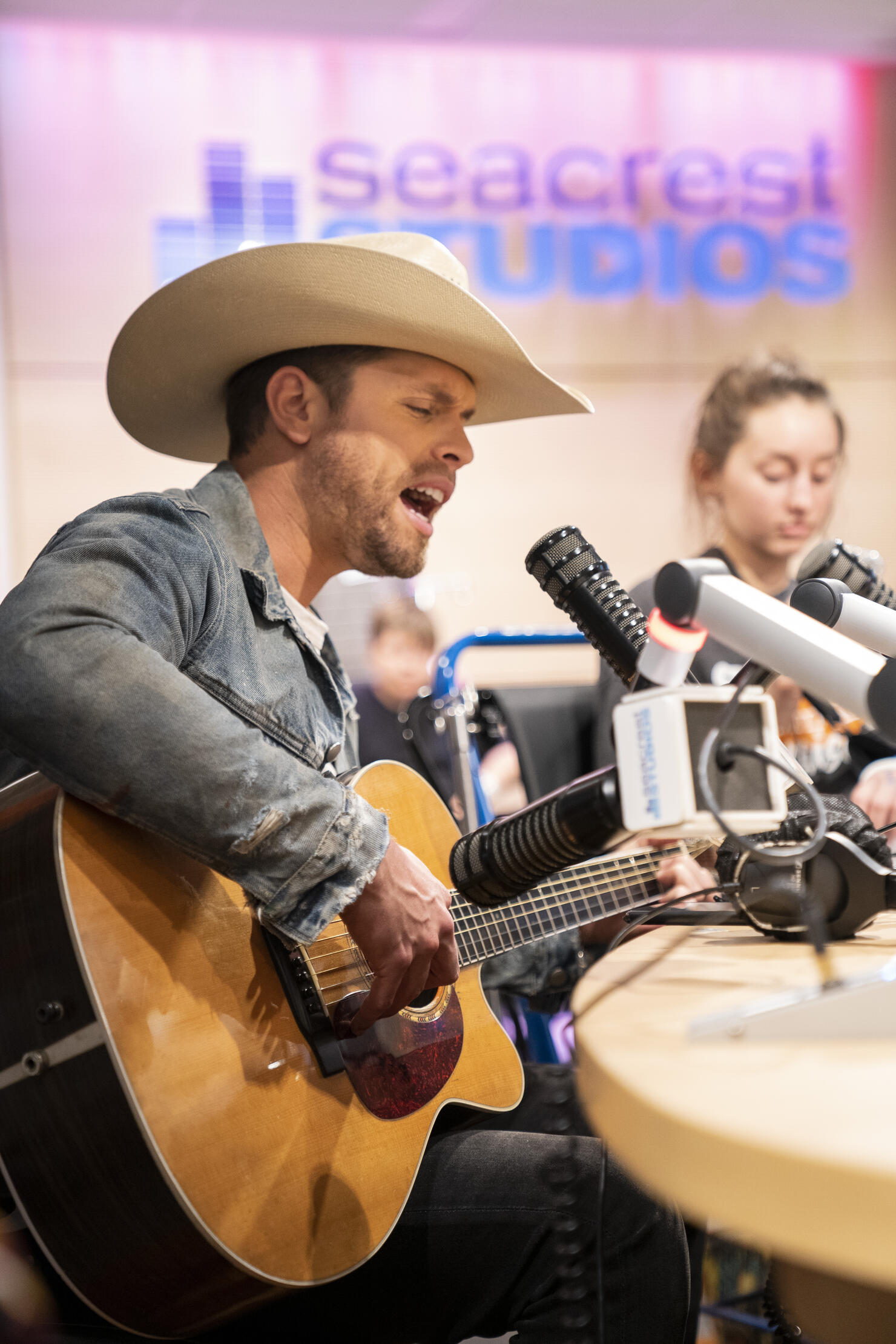 Dustin Lynch and Cody Alan at Seacrest Studios at Monroe Carell Jr. Children’s Hospital at Vanderbilt. 