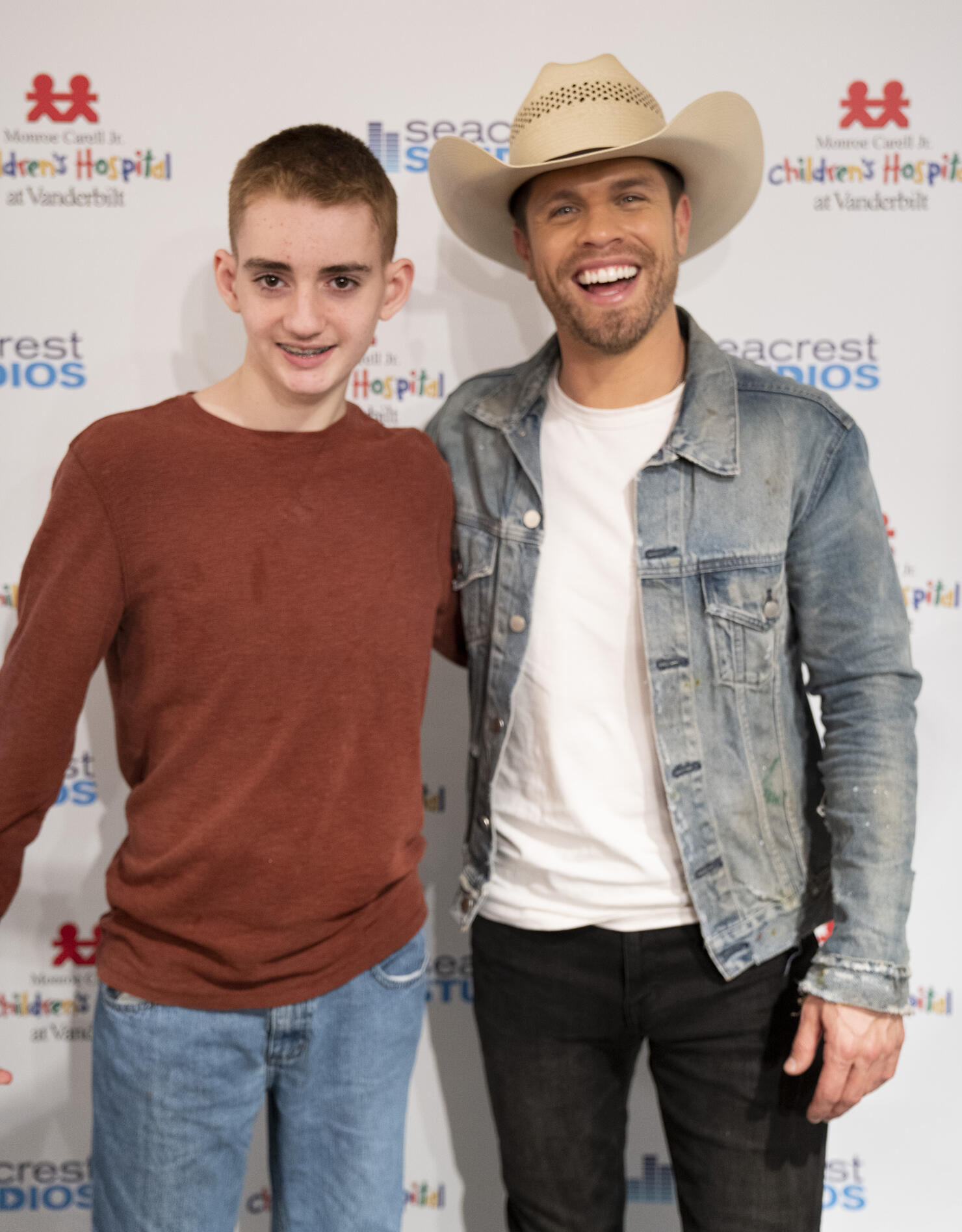 Dustin Lynch and Cody Alan at Seacrest Studios at Monroe Carell Jr. Children’s Hospital at Vanderbilt. 