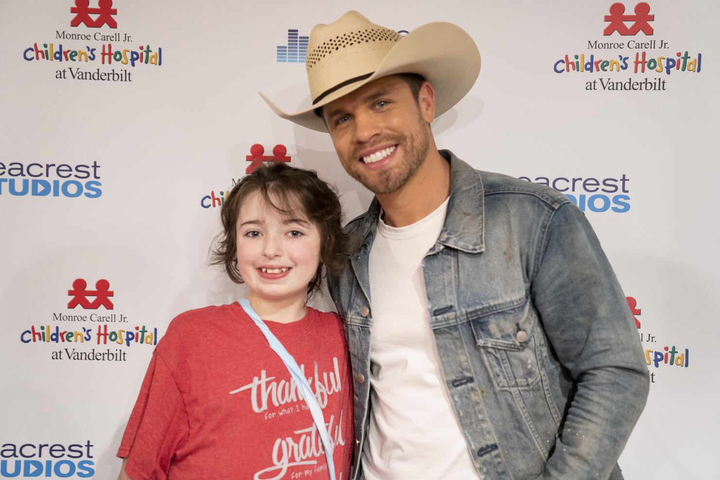 Dustin Lynch and Cody Alan at Seacrest Studios at Monroe Carell Jr. Children’s Hospital at Vanderbilt. 