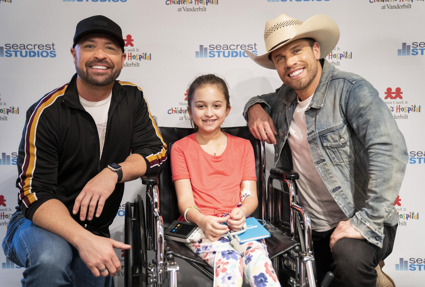 Dustin Lynch and Cody Alan at Seacrest Studios at Monroe Carell Jr. Children’s Hospital at Vanderbilt. 